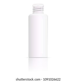 Realistic  light plastic bottle on white background. Mock Up Template. Vector illustration