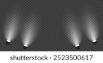 Realistic light rays light effect. Magic spotlight effect. On a transparent background.