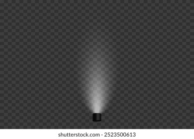Realistic light rays light effect. Magic spotlight effect. On a transparent background.