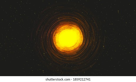 Realistic Light Spiral Black Hole on Galaxy Background.planet and physics concept design,vector illustration.