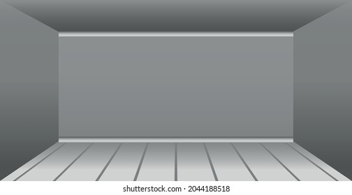 Realistic light studio with spotlights lighting - Vector illustration