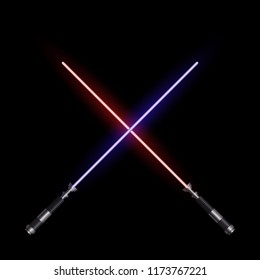 realistic light swords. Vector illustration 
