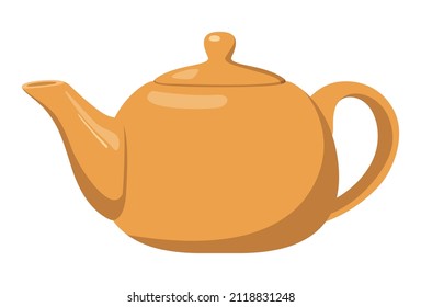 Realistic light teapot isolated on white background - Vector illustration