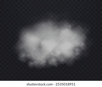 Realistic light white smoke or haze on a transparent background. Magic fog, vapor. Vector illustration.