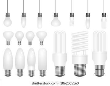 Realistic lightbulb vector design illustration isolated on white background