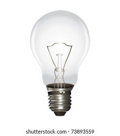 Realistic Lightbulb. Vector Icon.