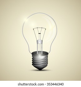 Realistic lightbulb. Vector illustration