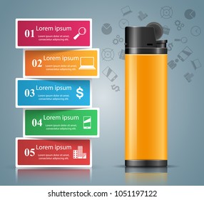 Realistic lighter - business infographic and marketing icon. Vector eps10