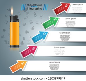 Realistic lighter - business infographic and marketing icon. Vector eps10