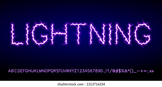 Realistic Lightning Font Set