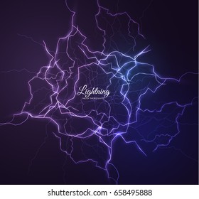 Realistic lightning vector background. EPS10