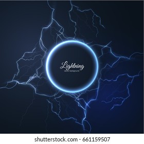 Realistic lightning vector background. EPS10