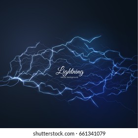 Realistic lightning vector background. EPS10