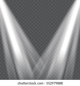 Realistic Lights on Transparent Background | Vector Illustration