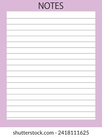 Realistic line paper note on isolated background. EPS file 90.