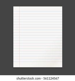 Realistic line paper note on black background