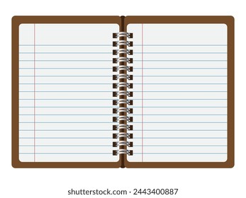 Realistic lined notebooks vector, notebook icon, memo icon, notebook symbol. Illustration can use for infographic, web design, poster. Illustration isolated on white background.