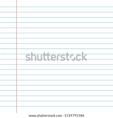 Realistic lined notepapers with blank space, school concept.
