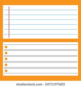 Cuadernos alineados realistas. Notas de papel. Ilustraciones de papel de hoja rasgado. Página lineal de libro de texto. 11:11