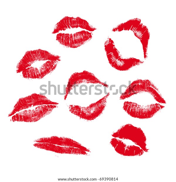 Realistic Lip Mark Jpg Vector Form Stock Vector (Royalty Free) 69390814