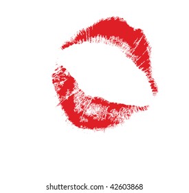 realistic lip mark vector, carefully transferred.