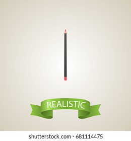 Realistic Lip Pencil Element. Vector Illustration Of Realistic Mouth Pen Isolated On Clean Background. Can Be Used As Lip, Pencil And Cosmetics Symbols.