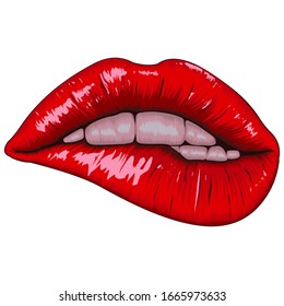 Realistic Lips Vector Logo Design Stock Vector (Royalty Free ...