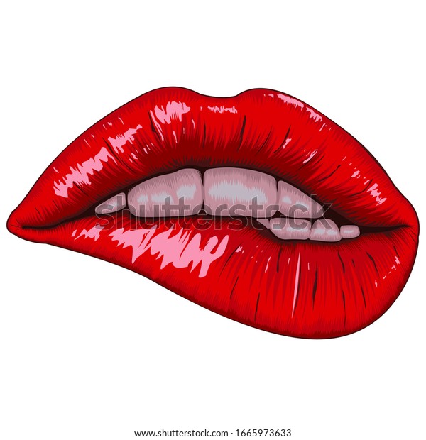 リアルな唇のベクター画像ロゴデザイン のベクター画像素材 ロイヤリティフリー