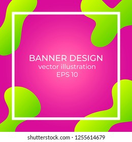 Realistic liquid abstract banner. Colorful bubble shapes composition. Color trends minimal design. Art for flyers, brochures, posters, etc. EPS10 vector.