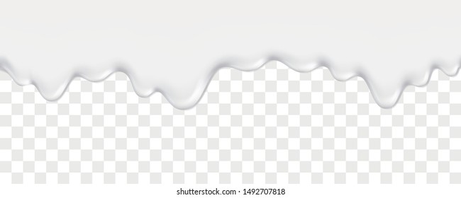 Realistic liquid cream on transparent background