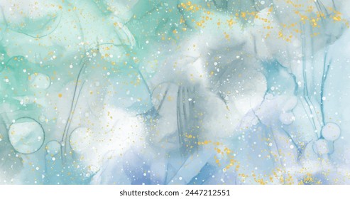 Fondo de mármol líquido realista con diseño de Vector dorado en eps 10