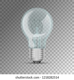 Realistic lit light bulb