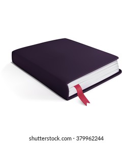realistic little black book on a white background