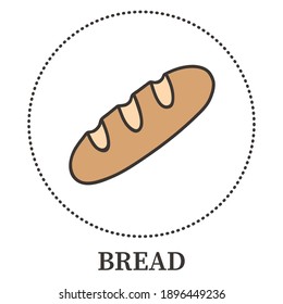 Realistic loaf of bread on a white background - Vector