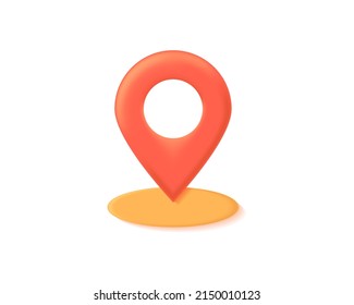 Icono vectorial de ubicación realista aislado. 3.ª ilustración de iconos vectoriales