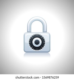 Realistic Lock icon on white background.