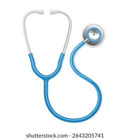 realistic logo blue stethoscope isolated on white background