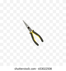 Realistic Long-Pliers Element. Vector Illustration Of Realistic Nippers Isolated On Clean Background. Can Be Used As Nippers, Long And Noise Symbols.