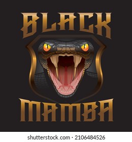 Realistic looking Black Mamba logo mascot