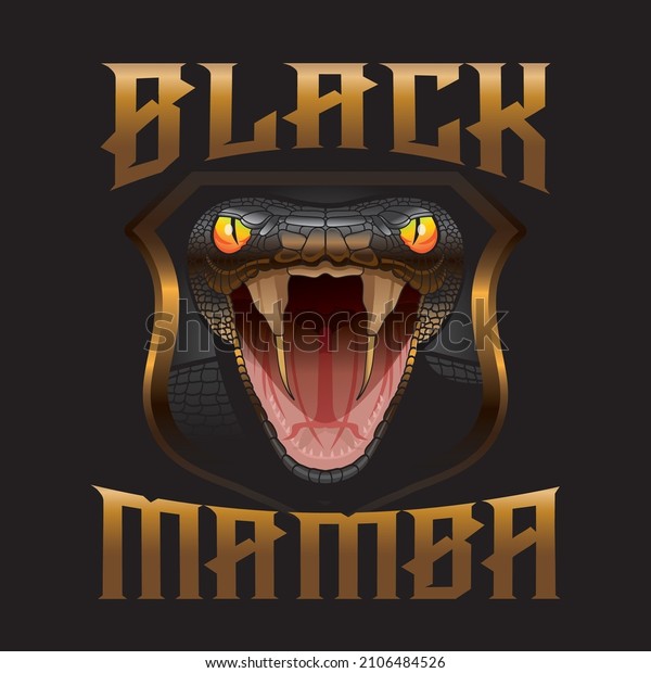 Realistic looking Black
Mamba logo mascot