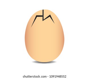 Realistic looking cracked egg