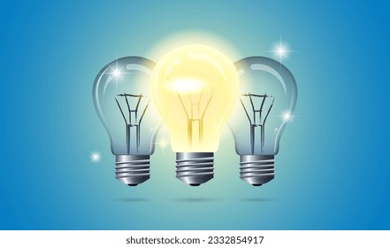 realistic looking light bulb vector illustration design. symbol of leadership and intelligence