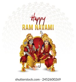 Realistic lord rama illustration for happy ram navami