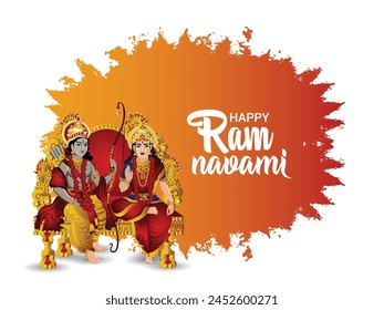 Realistic lord rama illustration for happy ram navami