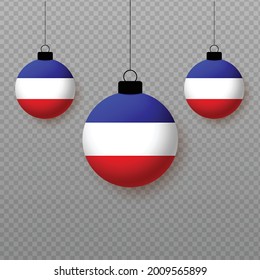 Realistic Los Altos Flag with flying light balloons. Decorative elements for national holidays.