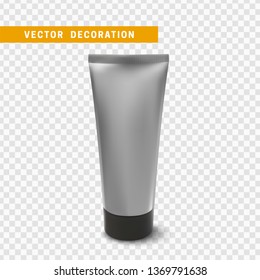 Realistic Lotion Cream Tube. Isolated on transparent background.