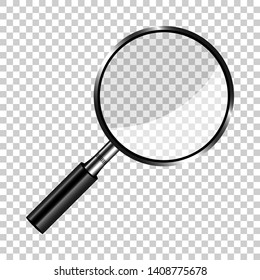 Realistic loupe sign icon in transparent style. Magnifier vector illustration on isolated background. Search business concept.