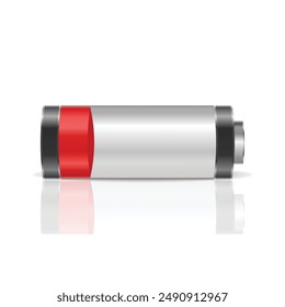 Realistic low battery vector with shadow