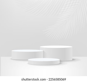 Realistic lPodium And White Background With Gradient Mesh, Vector Illustration