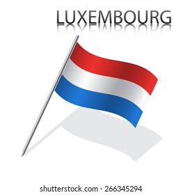 Realistic Luxembourg flag, vector illustration